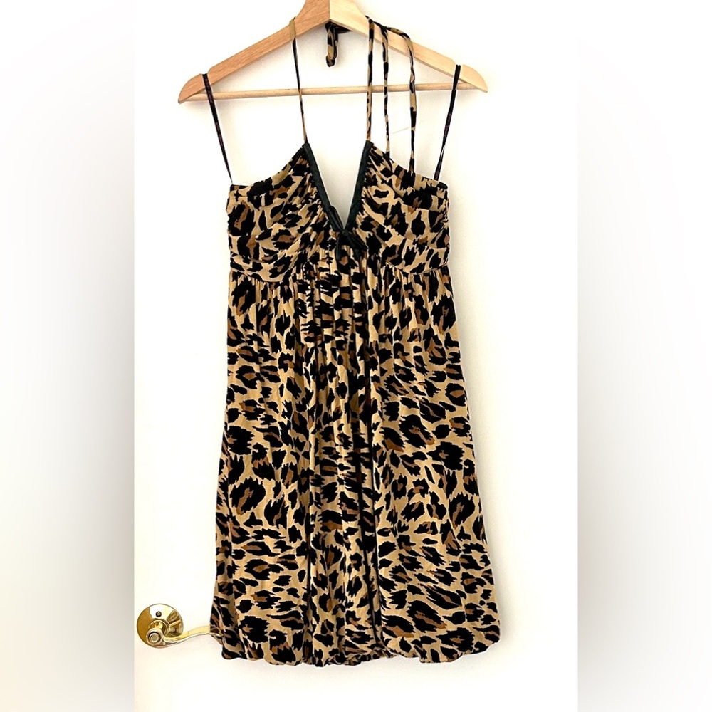 Betsey Johnson Cheetah Print Halter Dress
